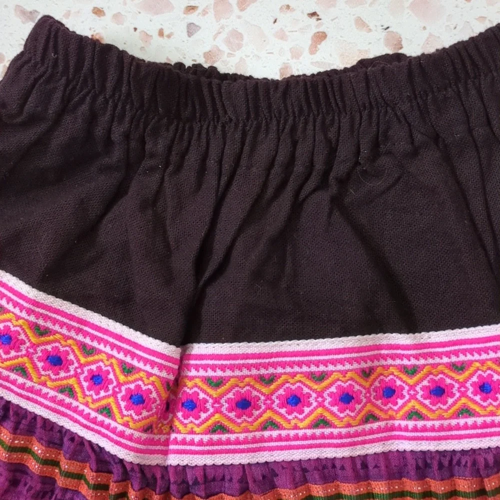 Mexico Local Made | Gathered Elastic Waist Skirt | XS